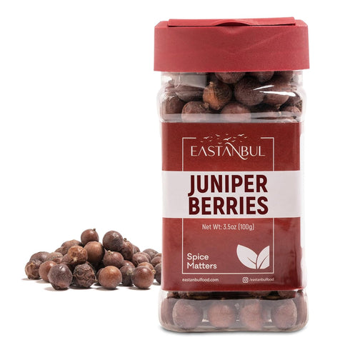 Eastanbul Juniper Berries Whole 3.5oz, Natural Juniper Berries for Gin Based Recipes, Brines, Thanksgiving, Jupiter Berries for Sauerkraut, Sauerb...